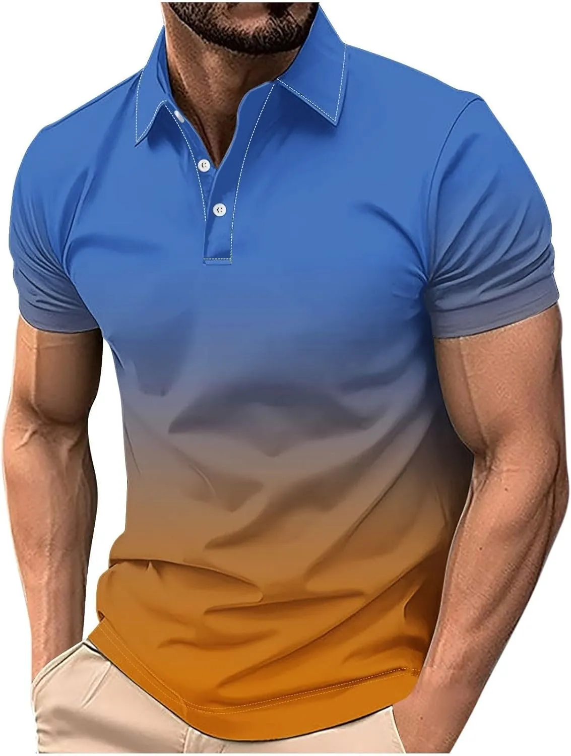 Cool Quick-Dry Vacation T Shirt for Men Relaxed Fit Top Athletic Workout Graphic Summer Outdoor Tunics