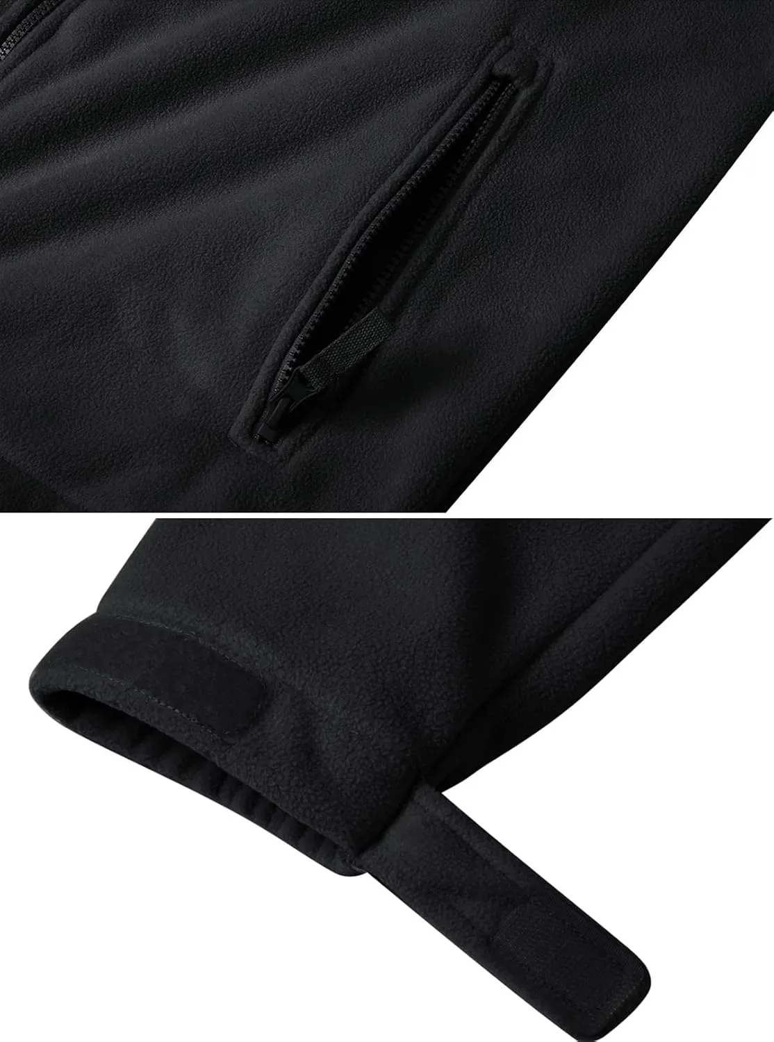 CRYSULLY Men's Fleece Tactical Military Jacket Winter Full Zip Warm Thicken Military Coats