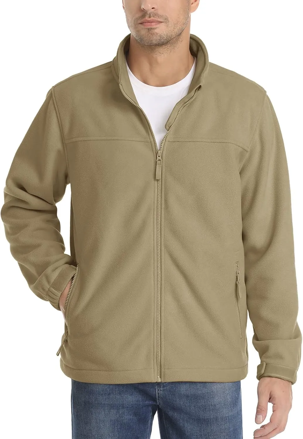 CRYSULLY Men's Fleece Tactical Military Jacket Winter Full Zip Warm Thicken Military Coats