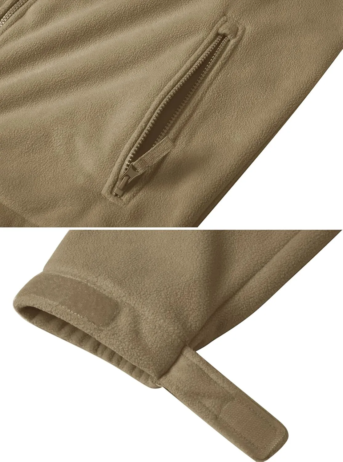CRYSULLY Men's Fleece Tactical Military Jacket Winter Full Zip Warm Thicken Military Coats