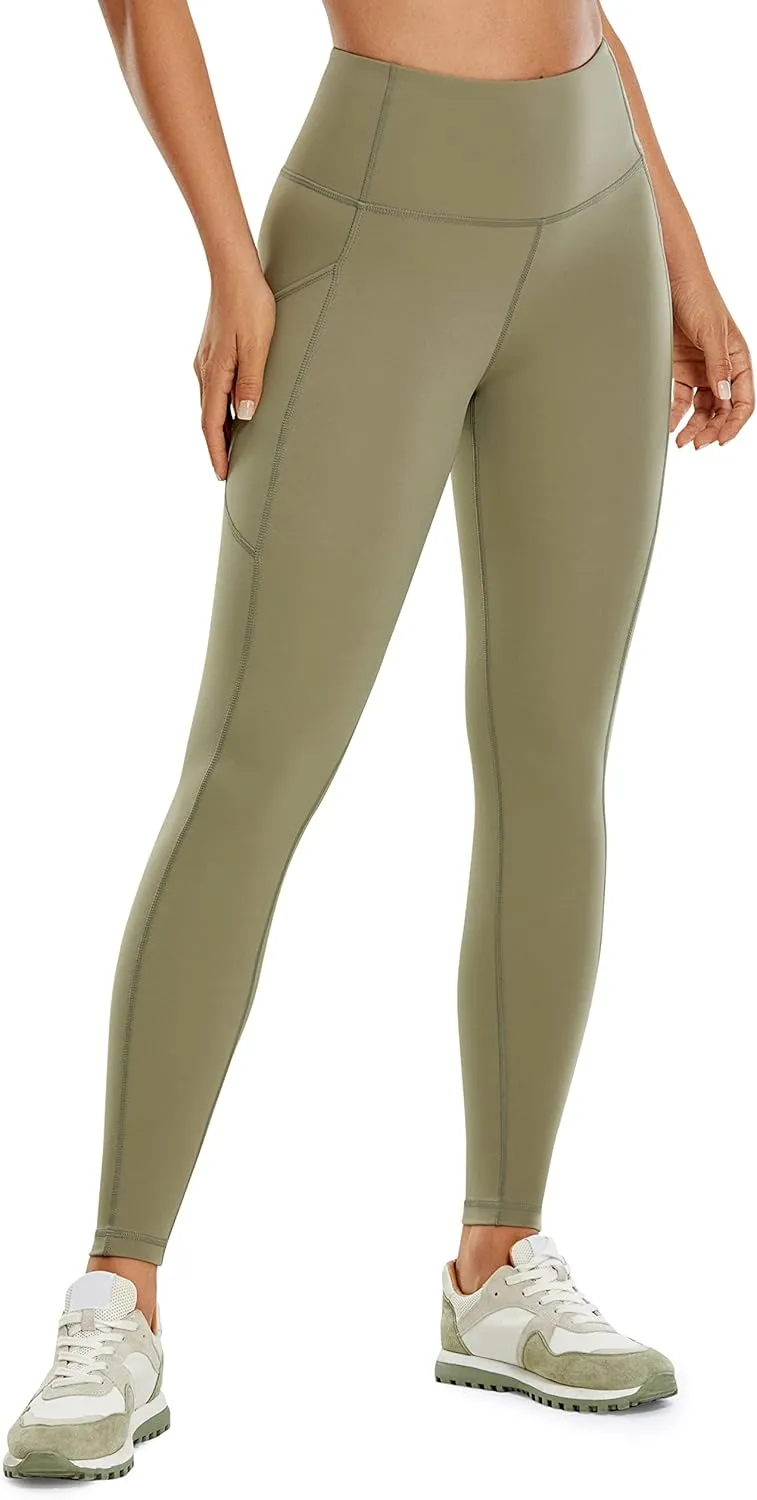 CRZ YOGA Womens Brushed Naked Feeling Workout Leggings 25" - High Waisted Gym Athletic Tummy Control Yoga Pants with Pockets
