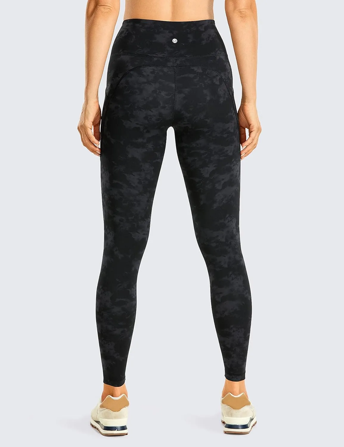 CRZ YOGA Womens Brushed Naked Feeling Workout Leggings 25" - High Waisted Gym Athletic Tummy Control Yoga Pants with Pockets