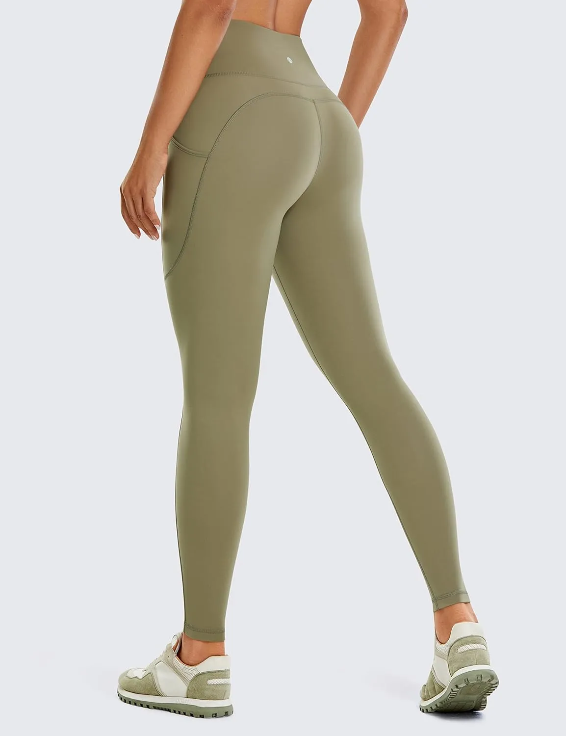 CRZ YOGA Womens Brushed Naked Feeling Workout Leggings 25" - High Waisted Gym Athletic Tummy Control Yoga Pants with Pockets