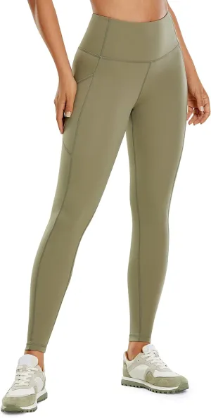 CRZ YOGA Womens Brushed Naked Feeling Workout Leggings 25" - High Waisted Gym Athletic Tummy Control Yoga Pants with Pockets
