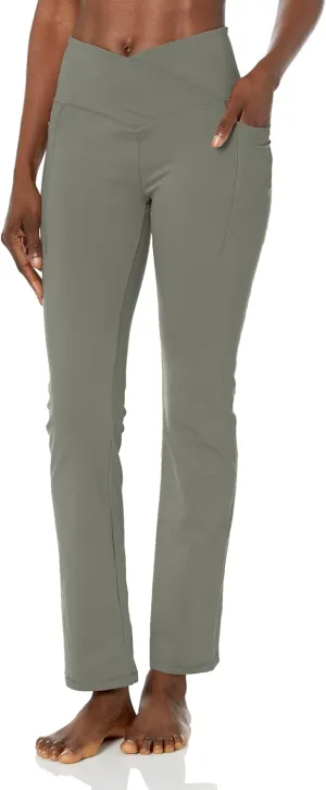 Danskin Women's Studio Cross Waist Flare Yoga Pant