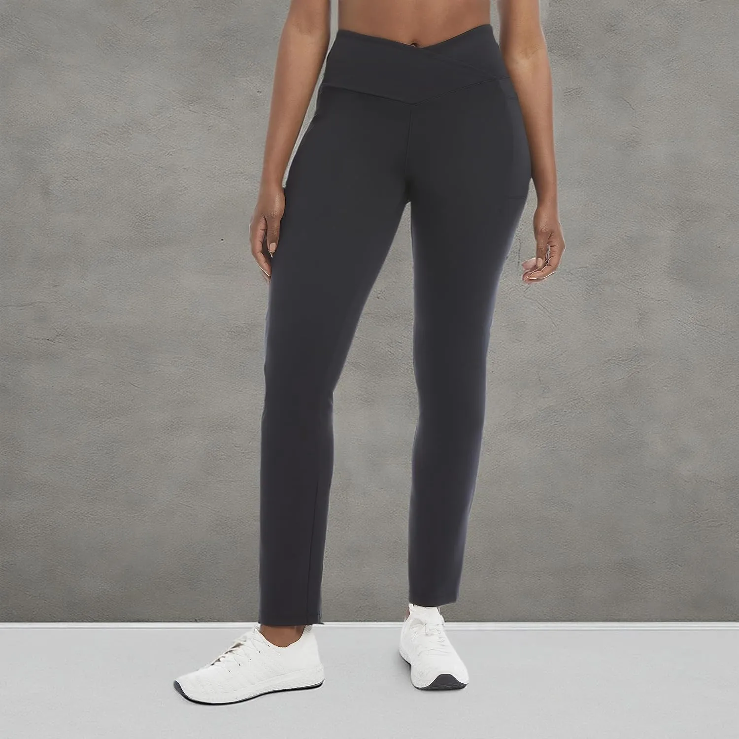 Danskin Women's Studio Cross Waist Flare Yoga Pant