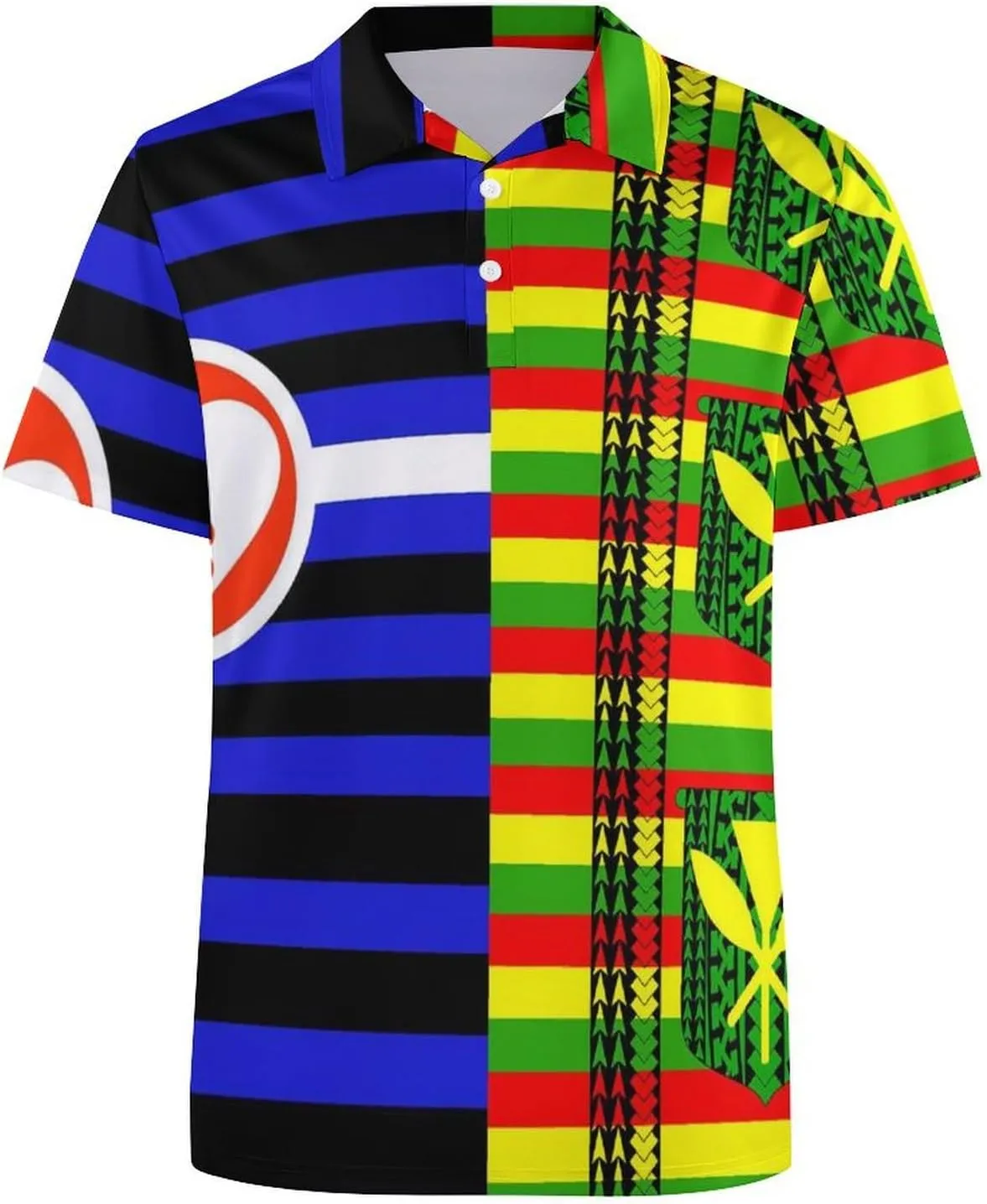 DDLG Pride Kanaka Maoli Flag Slim Fit Men's Short Sleeve Polo Shirts Quick-Dry Breathable Golf T-Shirt Tops