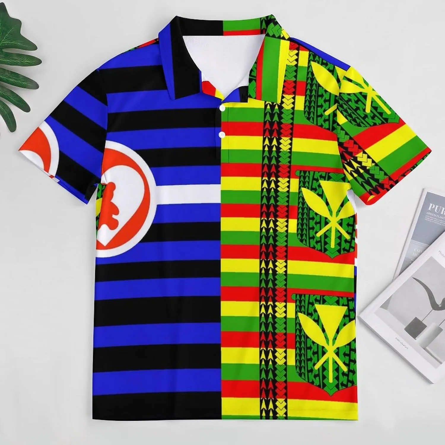 DDLG Pride Kanaka Maoli Flag Slim Fit Men's Short Sleeve Polo Shirts Quick-Dry Breathable Golf T-Shirt Tops