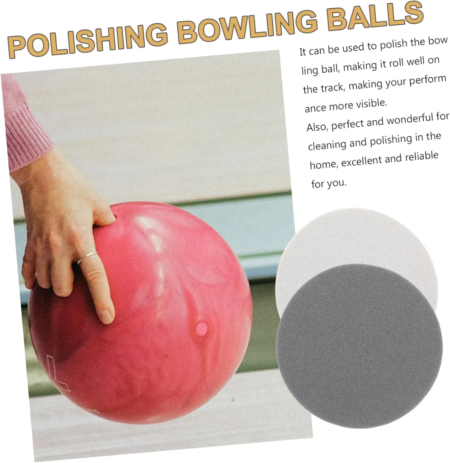DOITOOL Professional Bowling Ball Polishing Pad 6-Piece Set Non-Abrasive Sandpaper Sponge