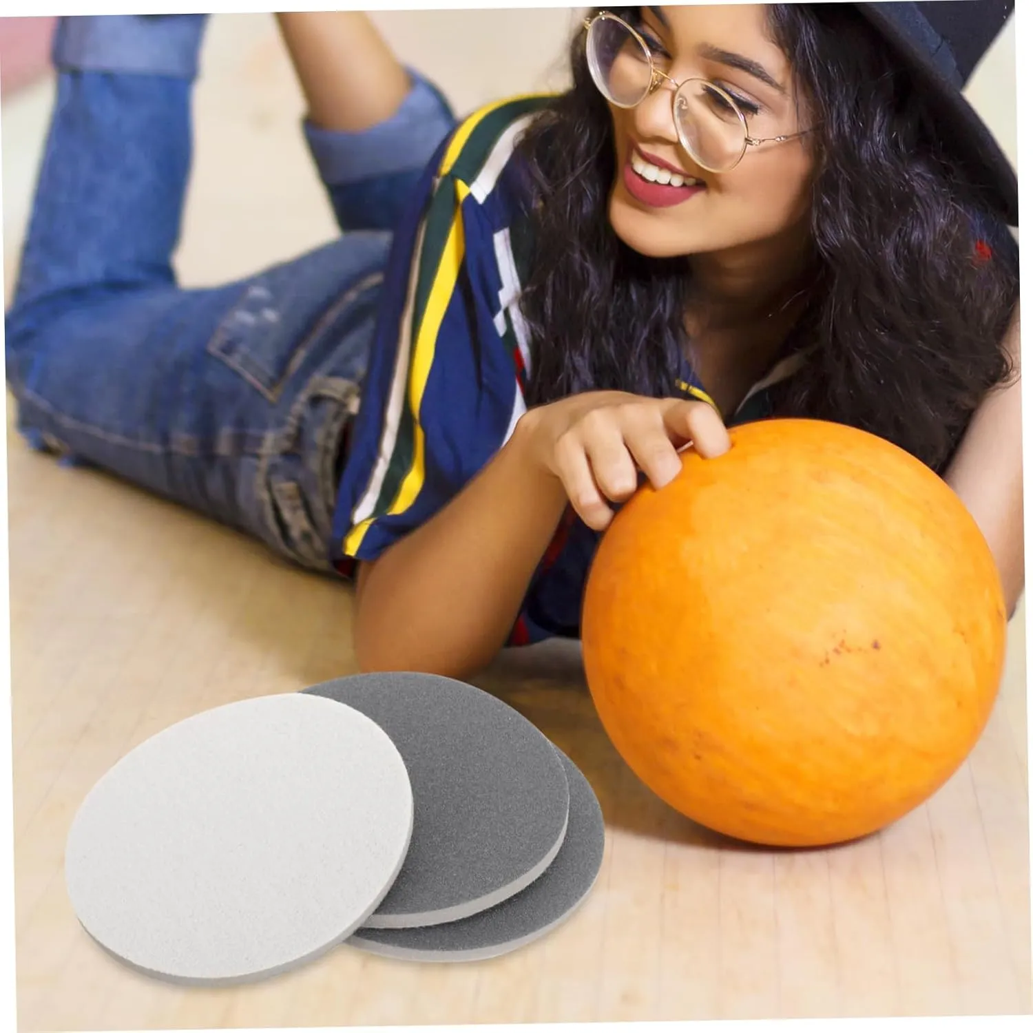 DOITOOL Professional Bowling Ball Polishing Pad 6-Piece Set Non-Abrasive Sandpaper Sponge