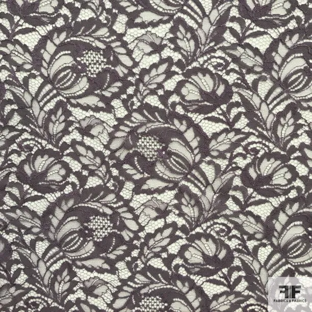 Double Scalloped Leavers Lace - Lavender