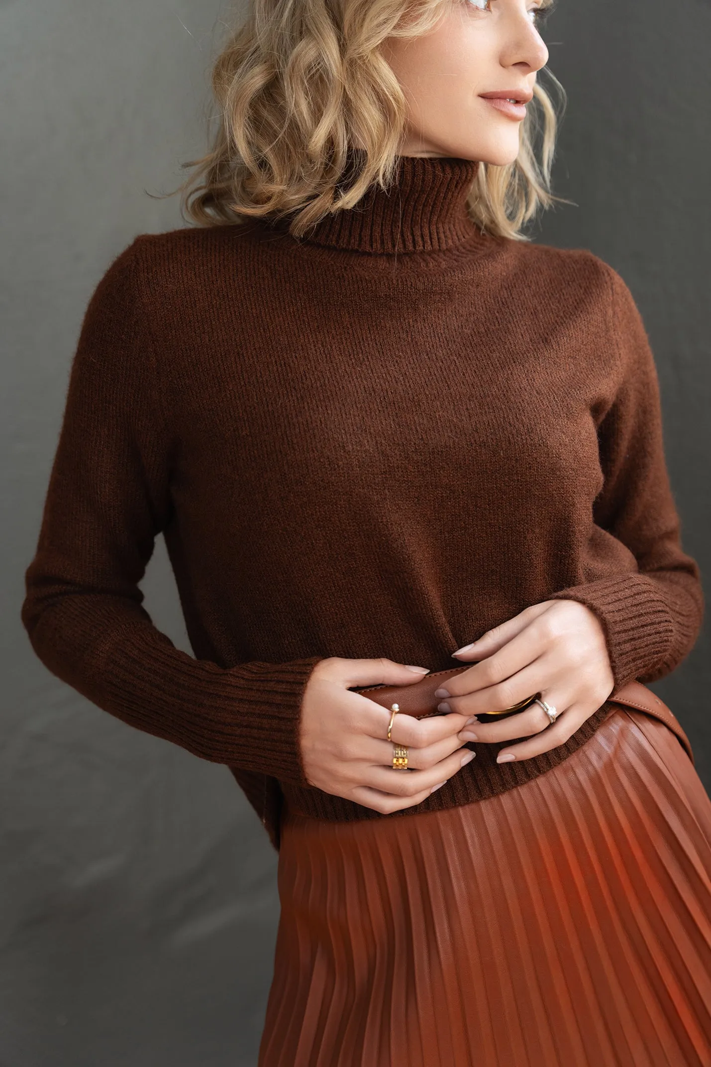 element turtleneck hi/low sweater