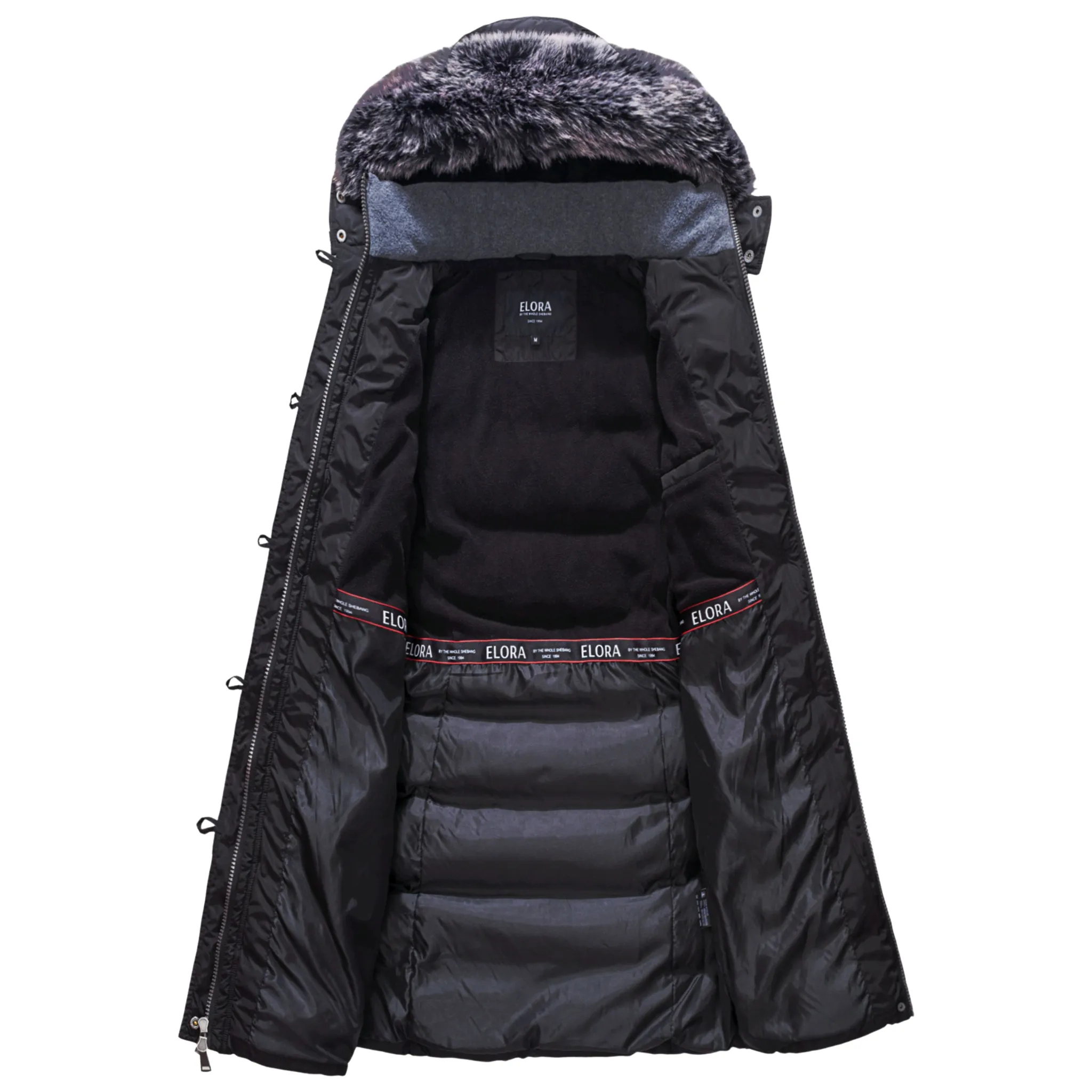 ELORA Women's Winter Vegan Down Puffer Parka Mid-Length Cargo Coat