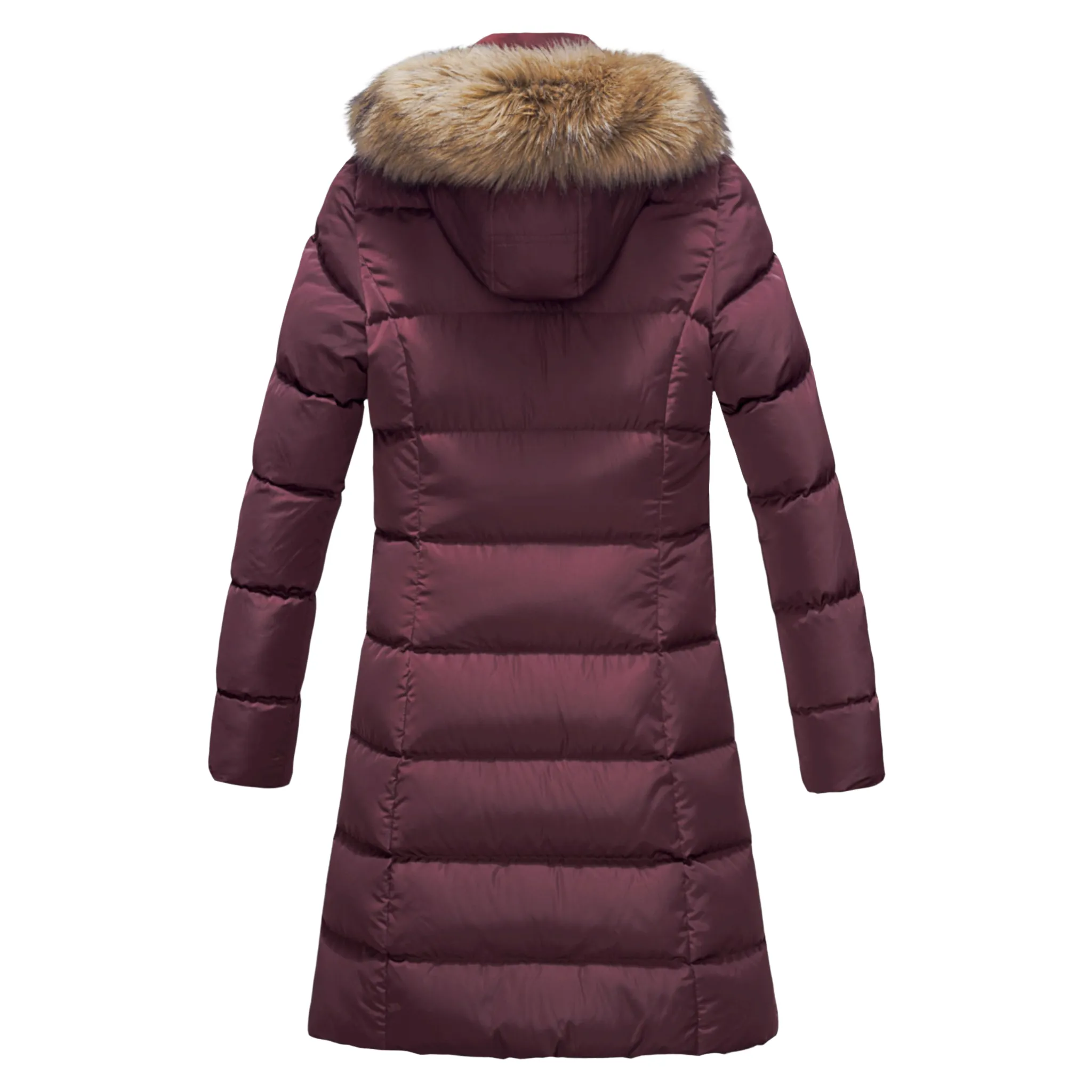 ELORA Women's Winter Vegan Down Puffer Parka Mid-Length Cargo Coat