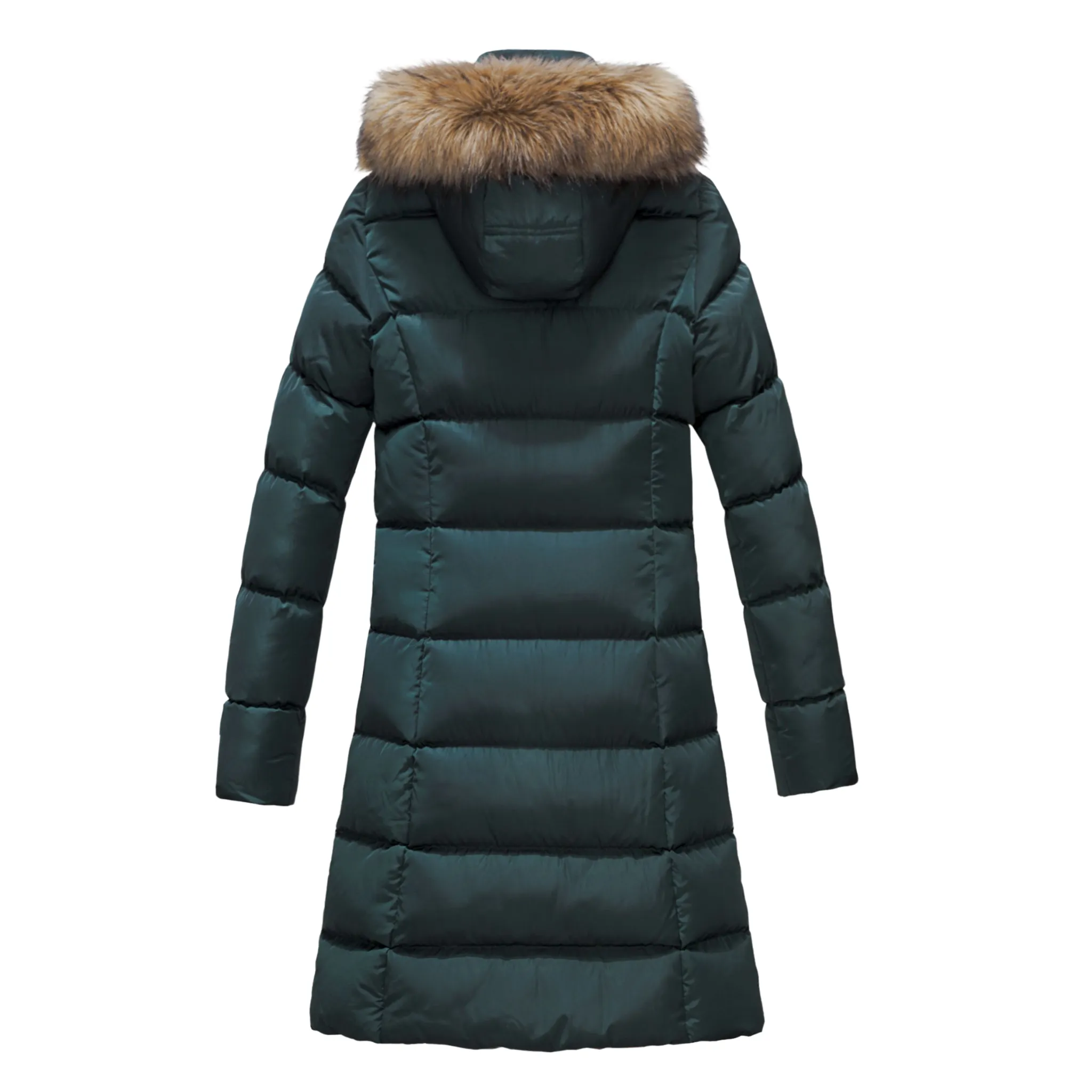 ELORA Women's Winter Vegan Down Puffer Parka Mid-Length Cargo Coat