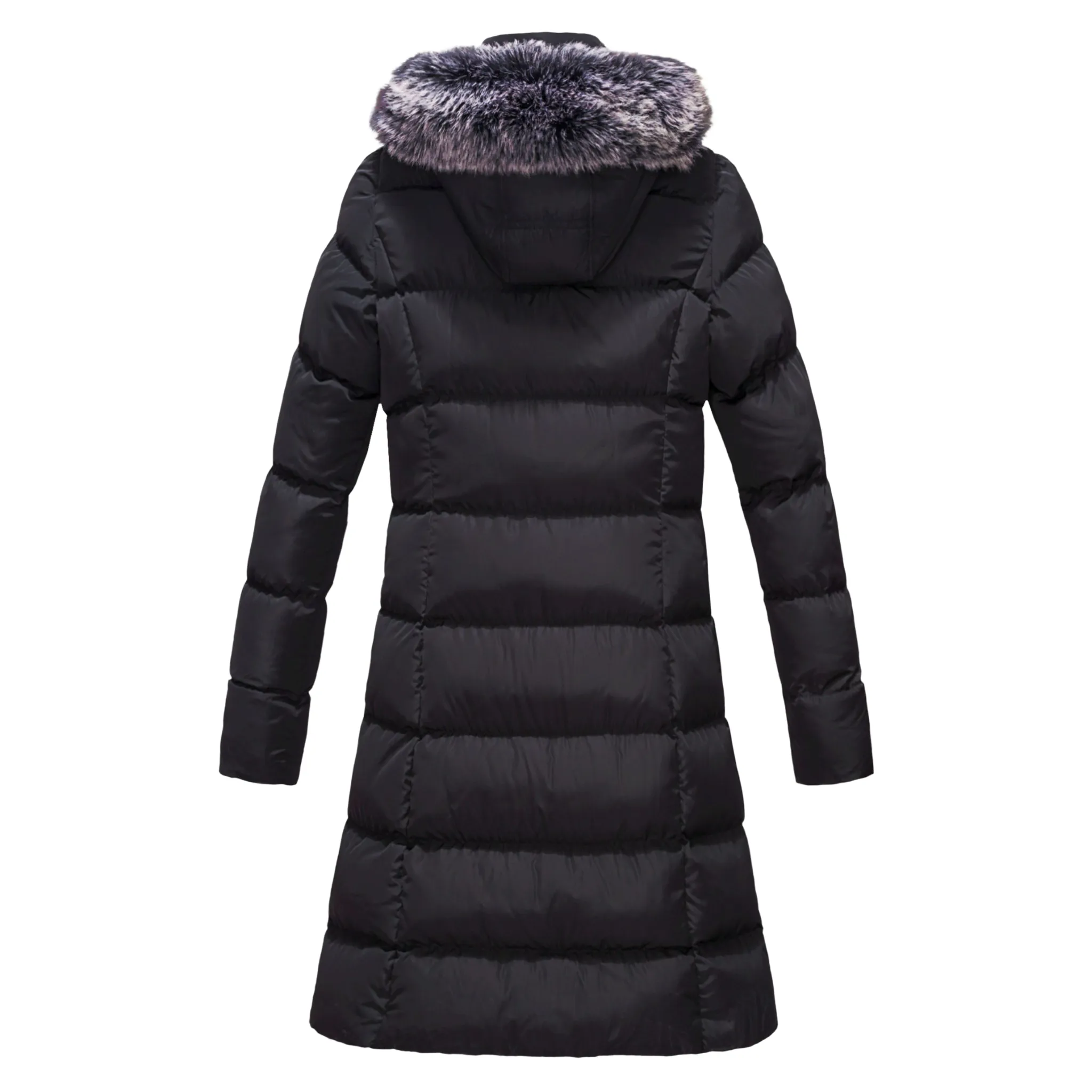 ELORA Women's Winter Vegan Down Puffer Parka Mid-Length Cargo Coat