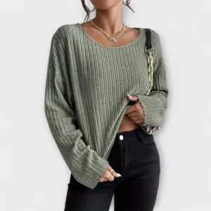 Emily Modern Ribbed T-Shirt with Round Neck