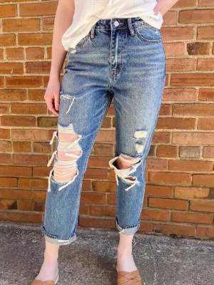 Emma Distressed Mom Jeans