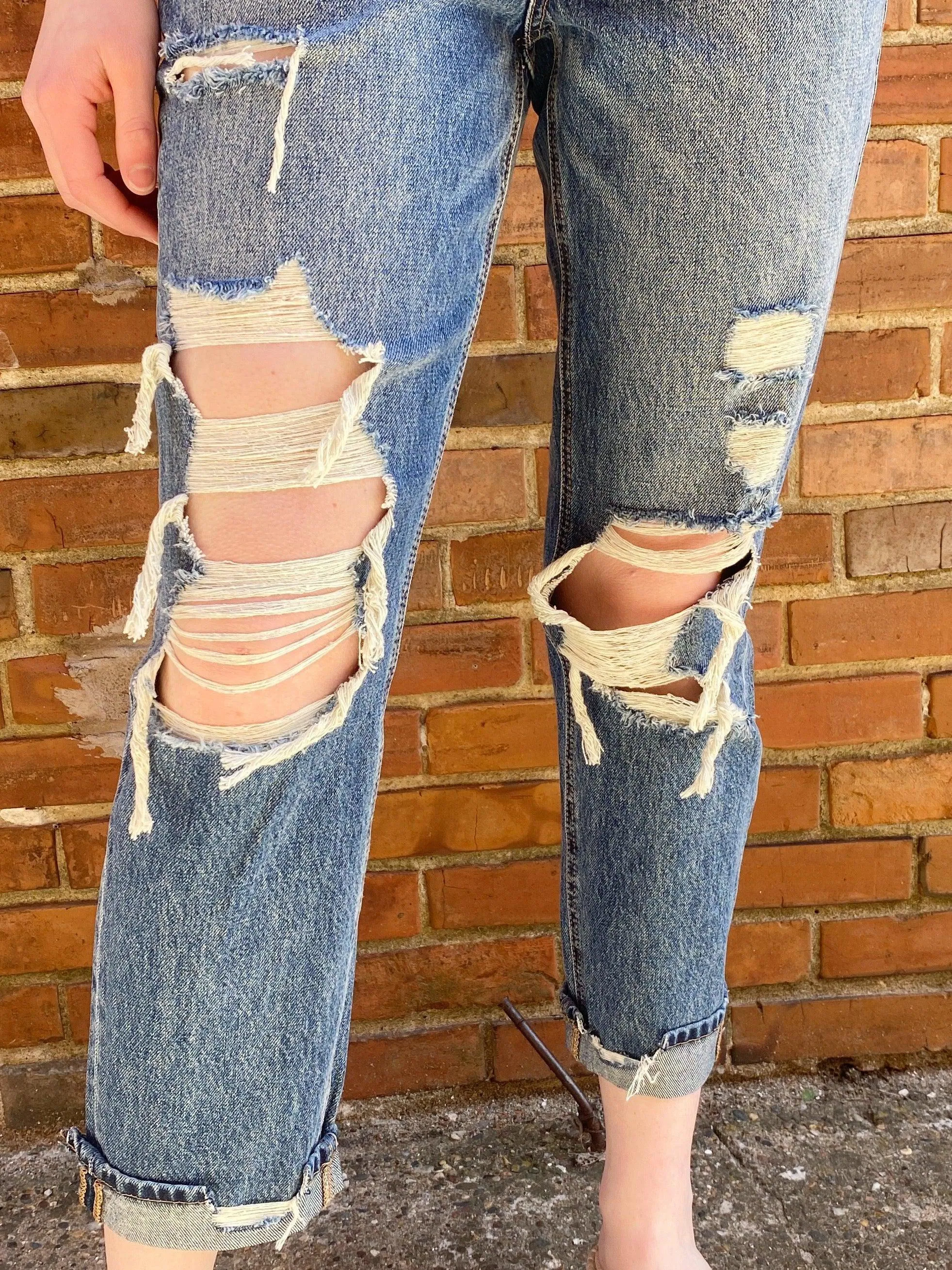 Emma Distressed Mom Jeans