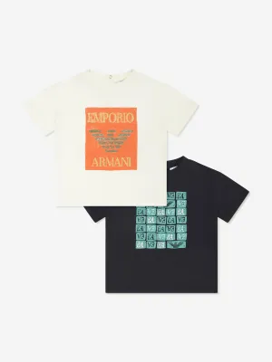 Emporio Armani Baby Boys 2 Pack T-Shirt Set in Multicolour