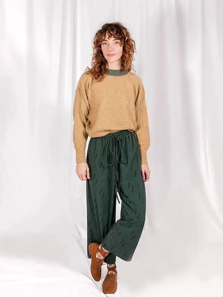 Fae Drawstring Pant Diamond Vine Dark Stage