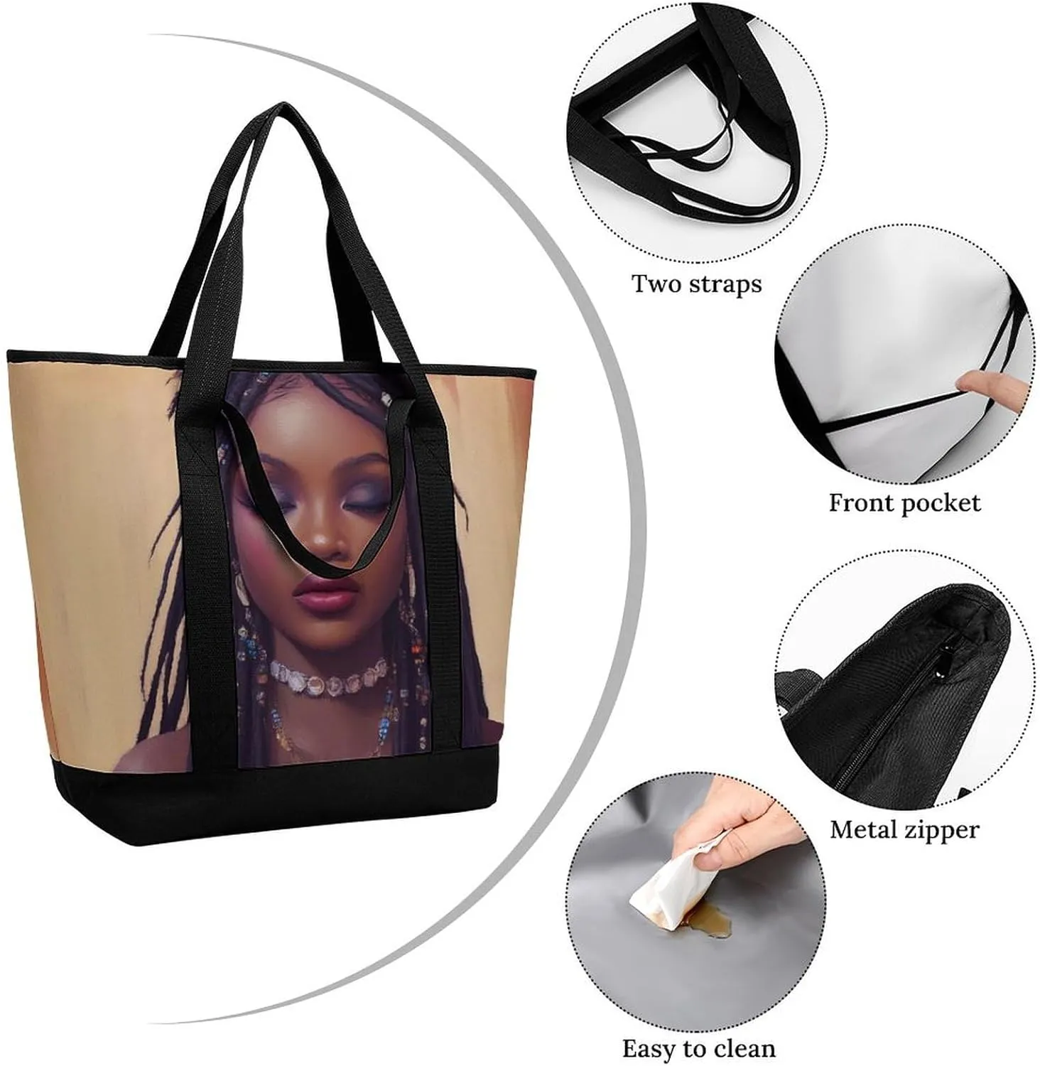 Fashionable Commuter Tote Bag Large Insulated Work Handbag