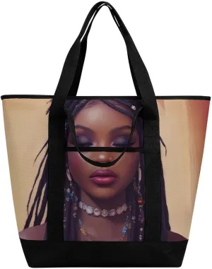 Fashionable Commuter Tote Bag Large Insulated Work Handbag