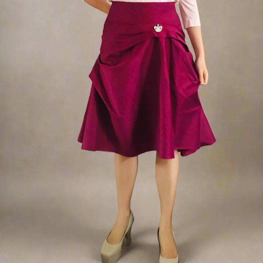 Flamenco-Flare skirt Knee Length skirt,Extravagant Silk Short skirt.Perfect party,wedding guest skirt.