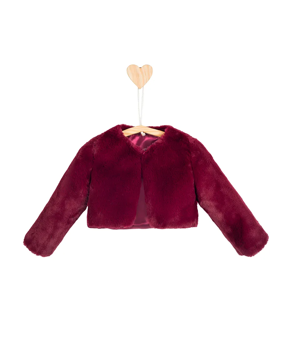 Girls Cozy Crewneck Bolero Cardigan