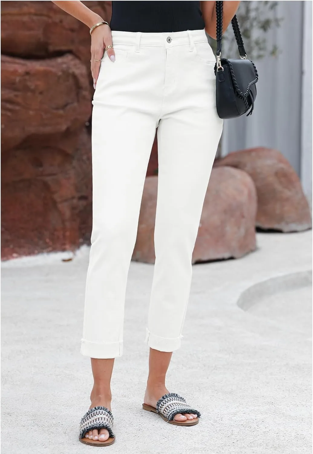 GRAPENT Jeans for Women Trendy High Waisted Slim Straight Leg Mom Jeans Stretchy Denim Pants Trouser Jeans with Pockets