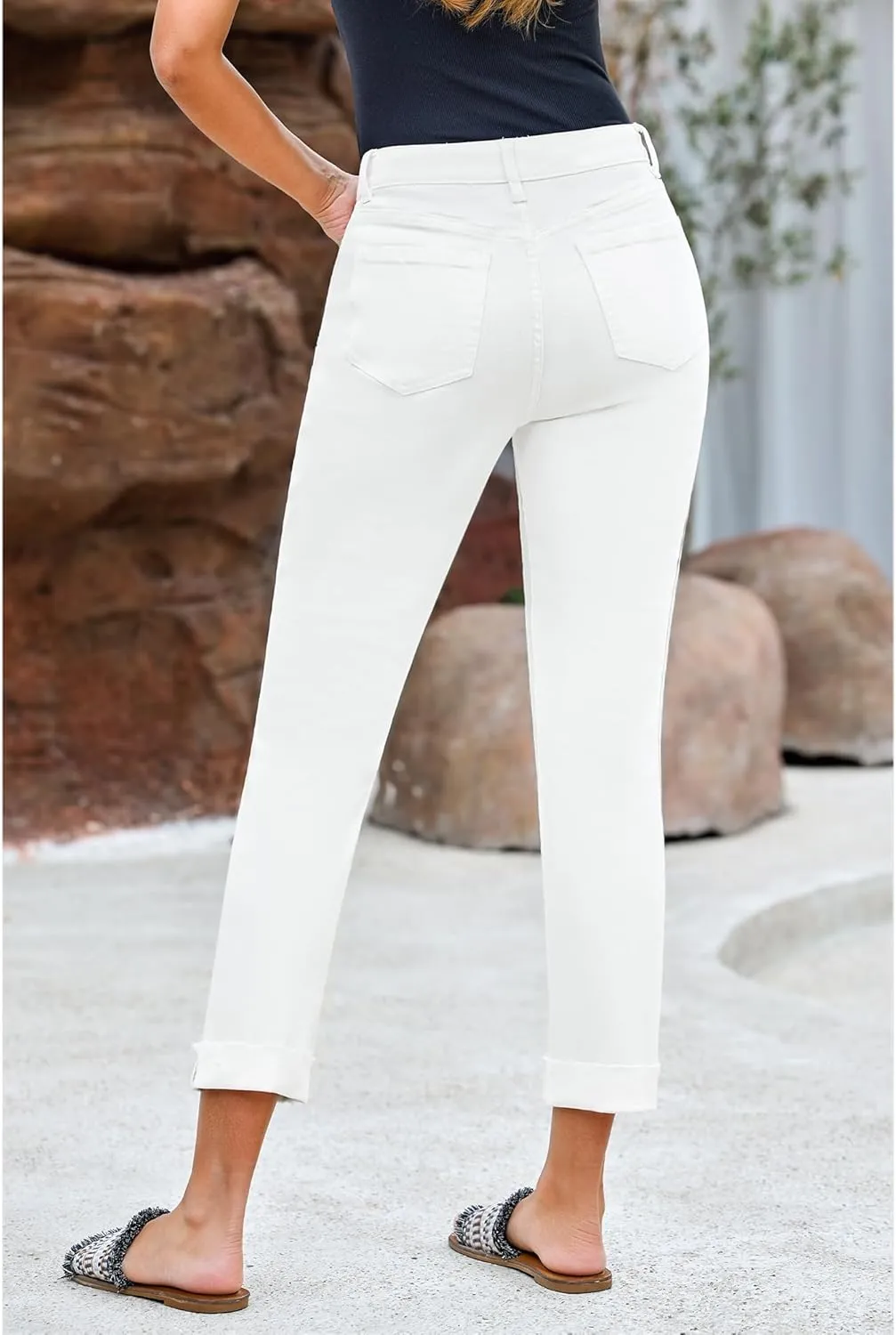 GRAPENT Jeans for Women Trendy High Waisted Slim Straight Leg Mom Jeans Stretchy Denim Pants Trouser Jeans with Pockets