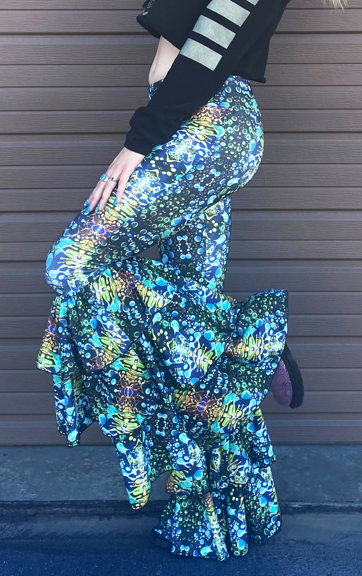 Green Liquid Light Pirate Pants