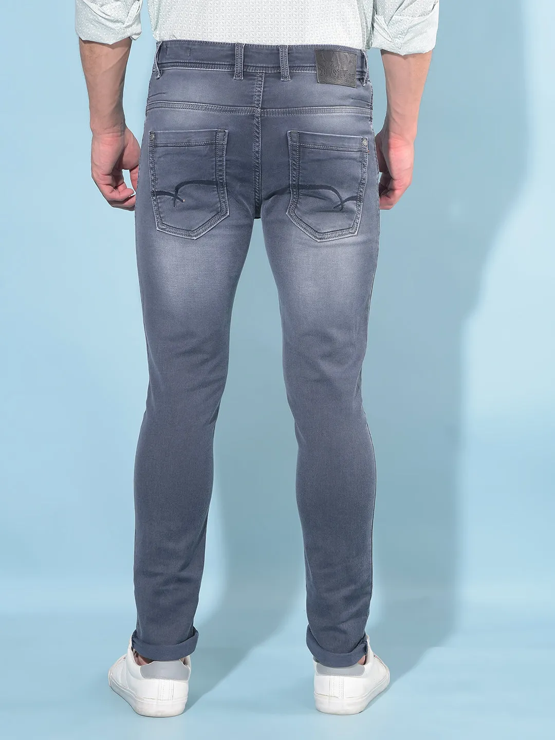 Grey Skinny Cotton Jeans
