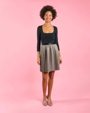 Gunmetal Side Pleat Dylan Skirt