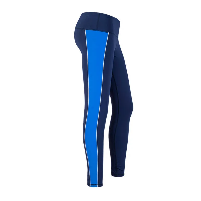 GYMNA COLOR BLOCK LEGGINGS IN NAVY AND BLUE