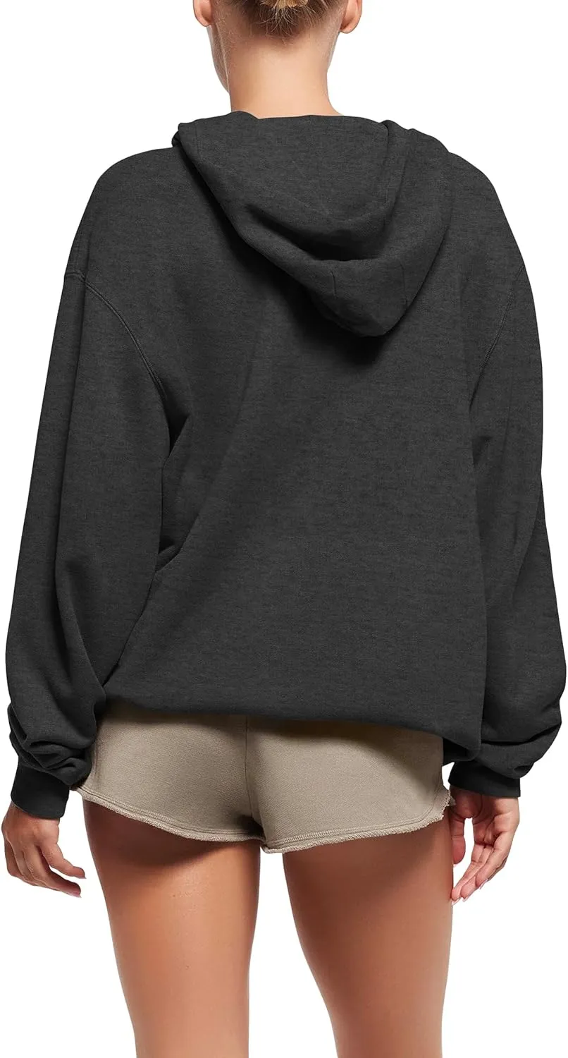 Hat and Beyond Womens Ultimate Heavyweight Zip Up Hoodie Jacket Loose Fit Essentials Fleece Oversized Outerwear XS-5XL