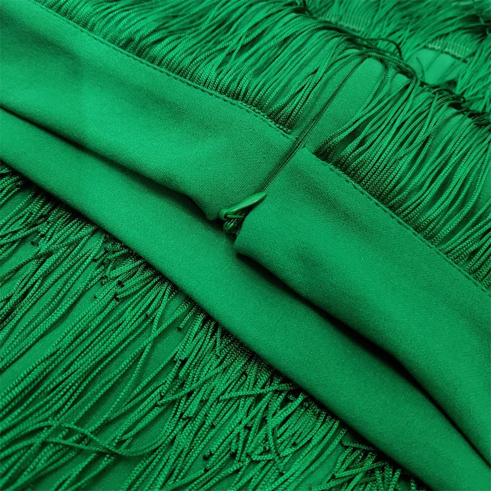 High Waist Fringed Skirt