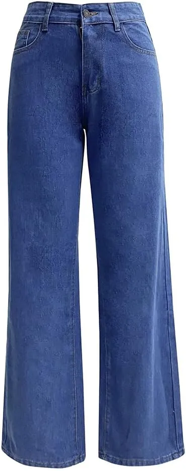 High Waist Jeans for Women Wide Leg Straight Boyfriend Denim Pants Baggy Casual Trendy Jeans Trousers