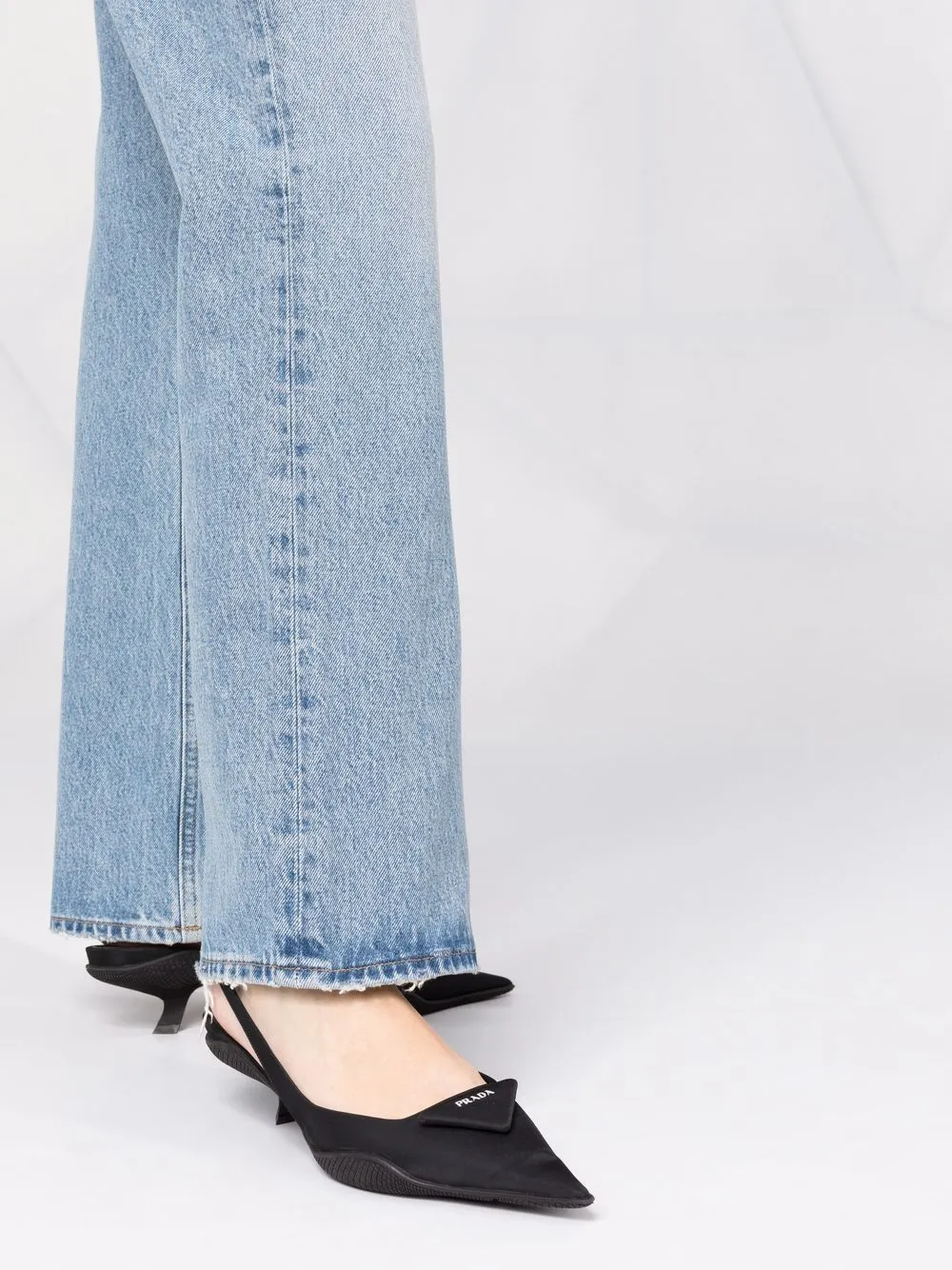 high-waisted bootcut jeans