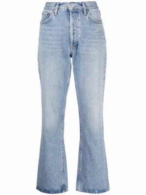 high-waisted bootcut jeans