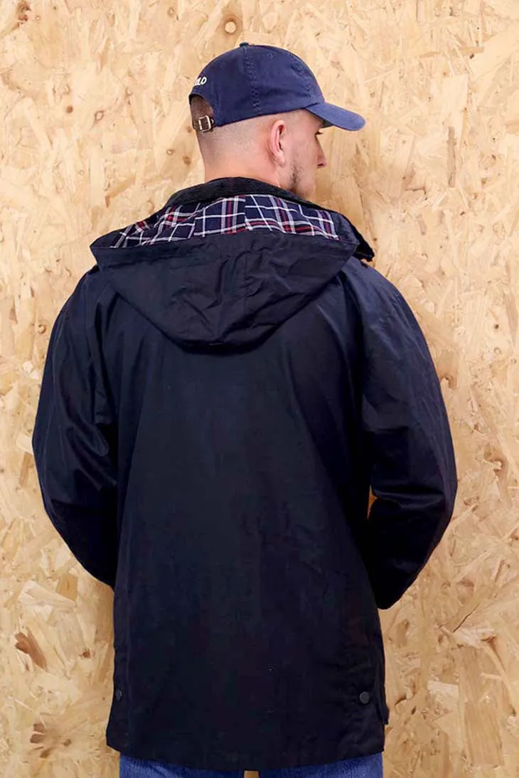 Hooded Heritage Navy Waxed Jacket
