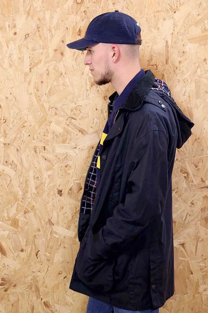Hooded Heritage Navy Waxed Jacket