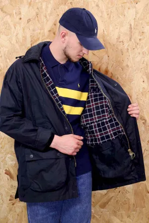 Hooded Heritage Navy Waxed Jacket