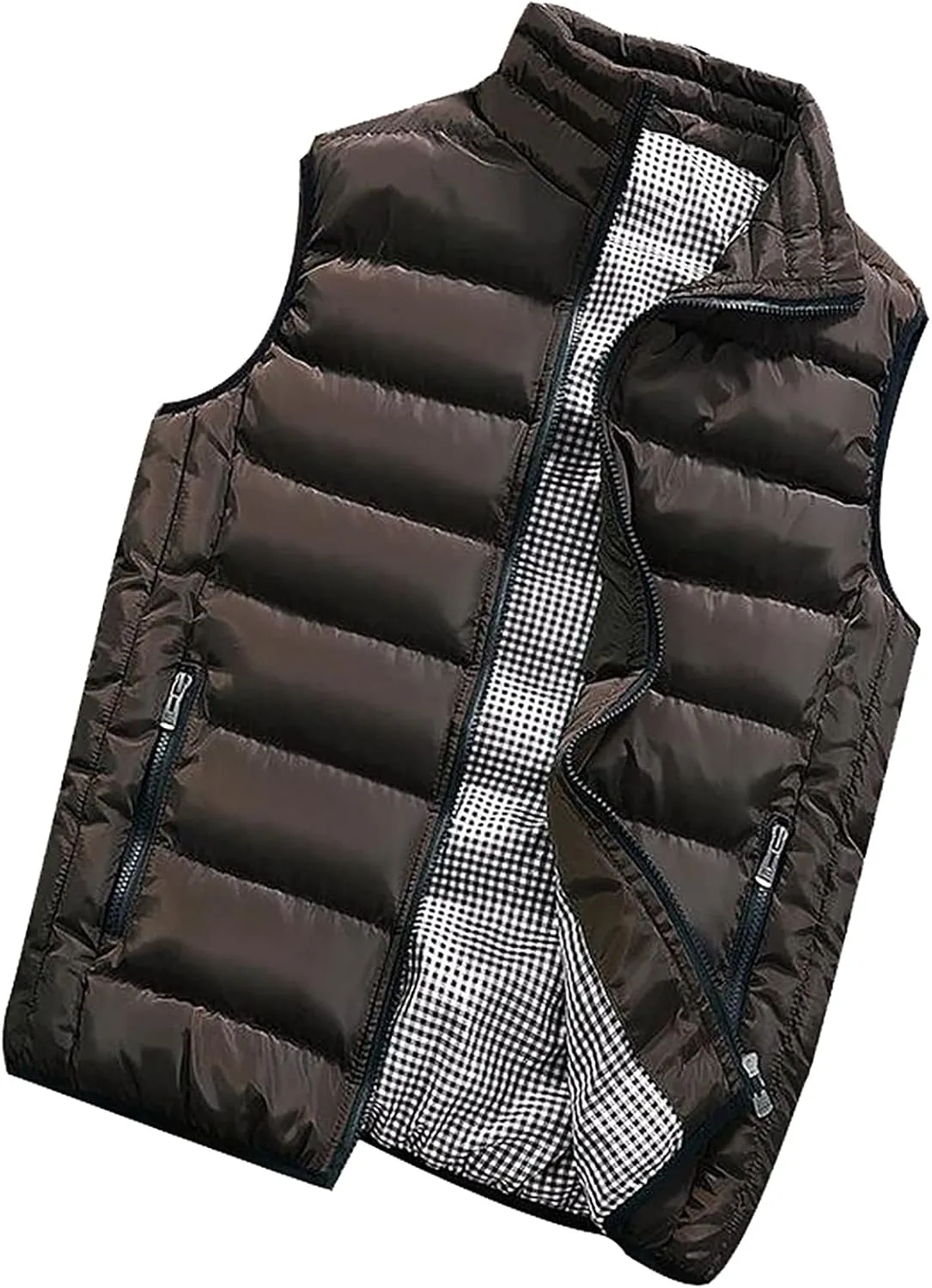 Jackets for Men Fall Winter Coat Padded Cotton Vest Warm Hooded Thick Vest Tops Jacket Jackets