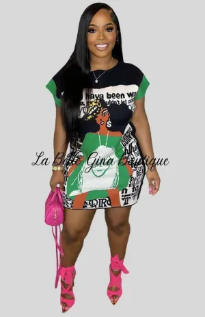 Jessica Print Casual Dress-Green