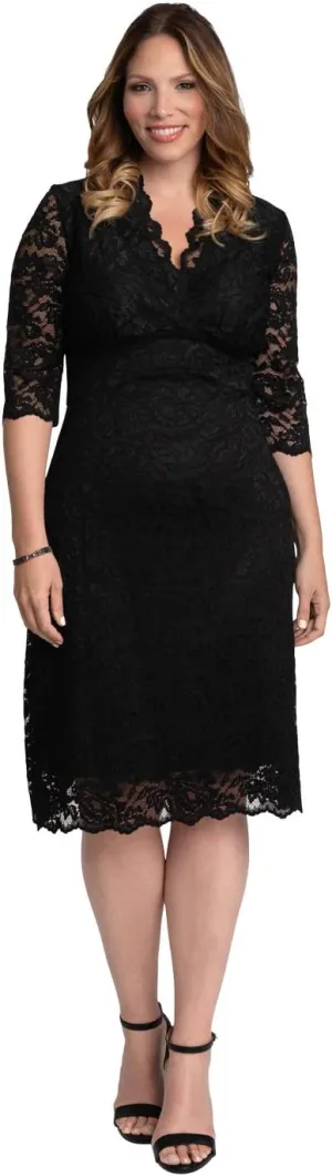 Kiyonna Women's Plus Size Scalloped Boudoir Lace Dress