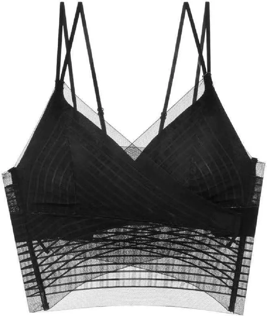 Lace Print Halter Vest Women's Camisole Cross Camisole Tube Tops Women's Sleeveless Vest