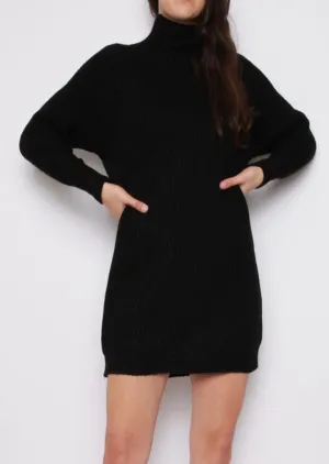 Ladies High Neck Batwing Soft knitted dress