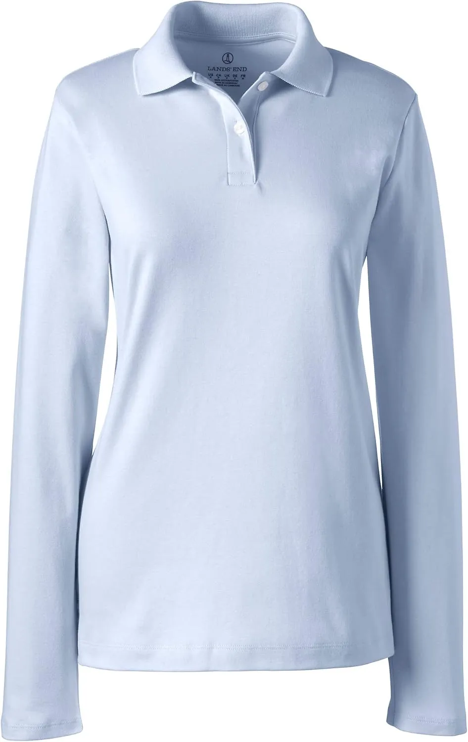 Lands' End School Uniform Women's Long Sleeve Feminine Fit Interlock Polo Shirt