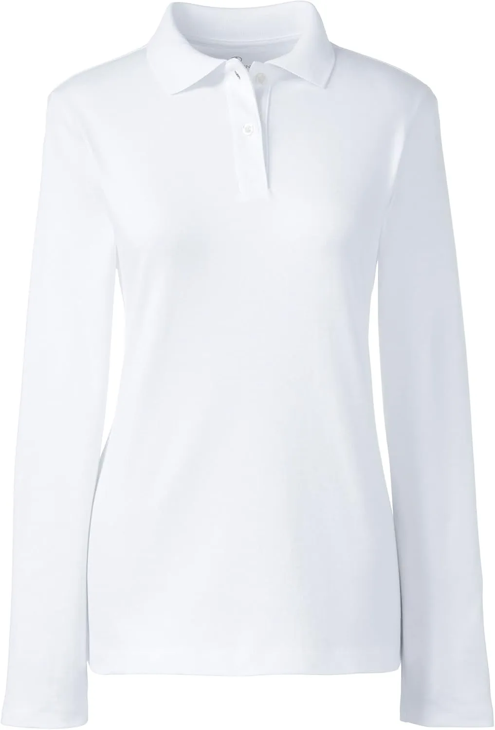 Lands' End School Uniform Women's Long Sleeve Feminine Fit Interlock Polo Shirt